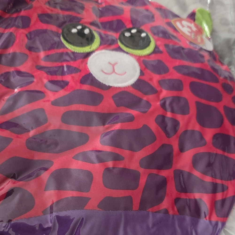 Ty Pink and Purple Plush with Green Eyes